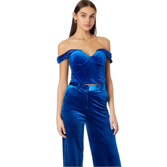 NWT Line & Dot Du Jour Crop Top in Sapphire, size S & L. - Picture 3 of 10